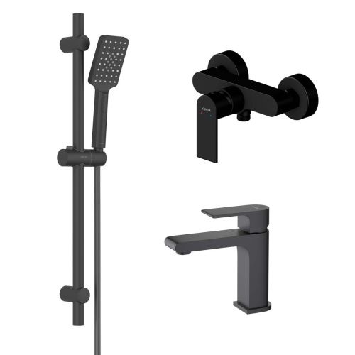 Комплект смесителей Aquatek ЛИРА AQ1431MB черный