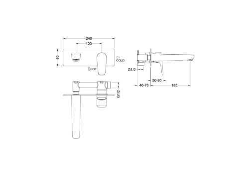 Смеситель Aquatek Бетта AQ1113BGM встраиваемый в стену вороненая сталь - фото 2