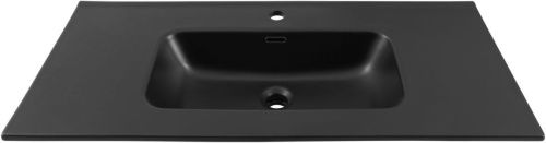Раковина керамическая Aquanet Flat 00329257 100х50 полувстраиваемая цвет черный 1 отверстие под смеситель - фото 4