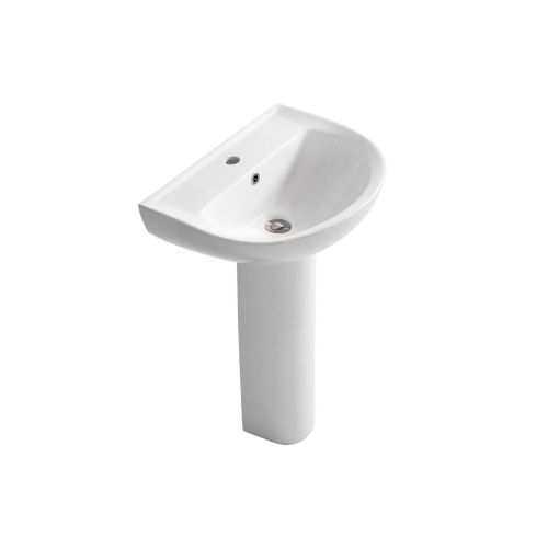 Раковина из сантехнического фарфора Aquatek AQ5420-00 50х50 подвесная цвет белый 1 отверстие под смеситель - фото 4