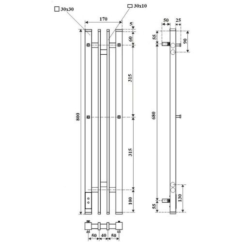 Полотенцесушитель электрический Point Фрея PN20728GB 15х80 серый - фото 5