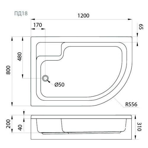 Душевой поддон акриловый Тритон Щ0000038231 120х80 белый с каркасом - фото 2