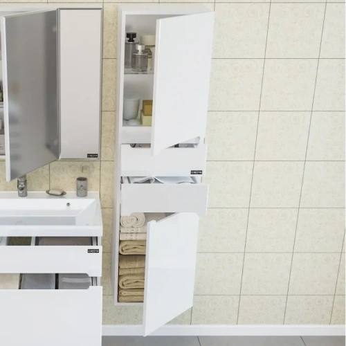 Шкаф-пенал СанТа Лондон 524001 40х150 подвесной цвет белый - фото 2