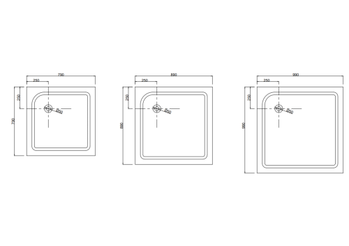Душевой поддон акриловый Taliente PTA-09092 90х90 белый с каркасом - фото 3