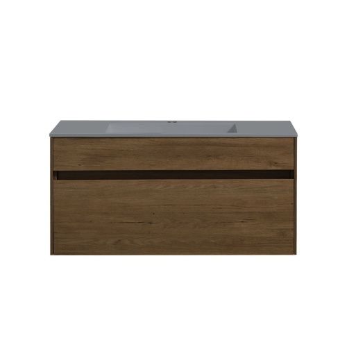 Тумба под раковину Vincea Chiara VMC-2C100TO 100х40 подвесная цвет коричневый - фото 5