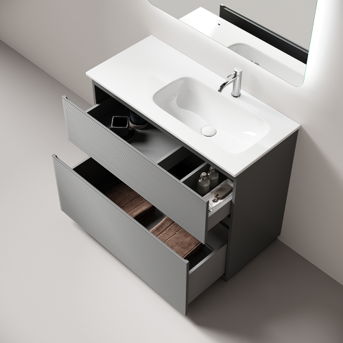 Тумба под раковину Sancos FOLK Floor FL100FRES 100х40 напольная цвет серый - фото 3