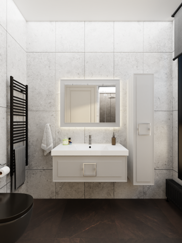 Тумба с раковиной La Fenice CUBO NFNC-01-CUB-C-100-3-100 100х50 подвесная цвет бежевый - фото 4