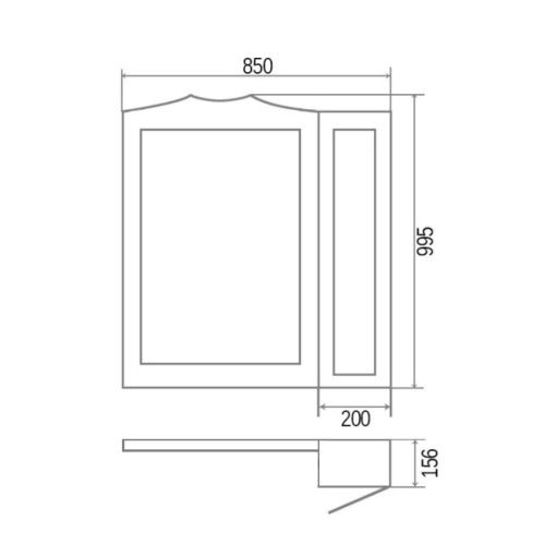 Зеркало-шкаф Orange Классик F7-85ZS3 90х100 подвесной цвет белый - фото 5