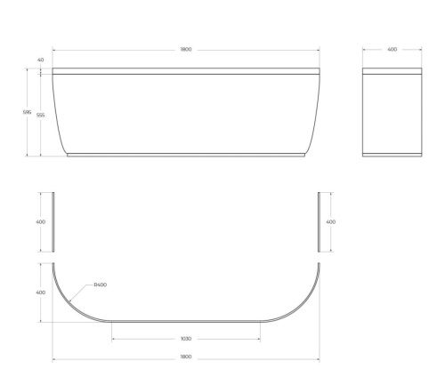 Фронтальная панель для ванны Cezares METAURO METAURO-wall-180-SCR-W37 - фото 2