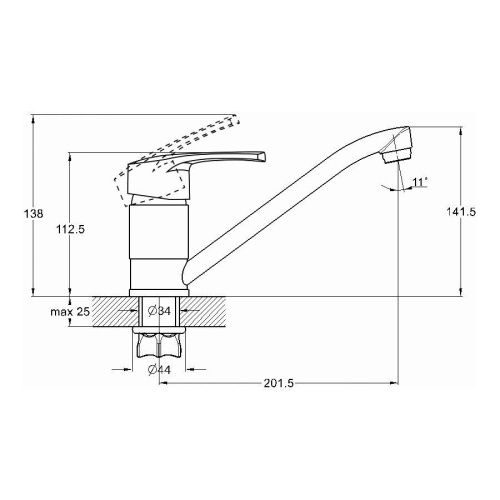 Смеситель для кухни G.Lauf 4G4 4G4-A181 на столешницу хром - фото 3