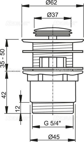 Донный клапан для раковины Alcadrain A39 хром - фото 2