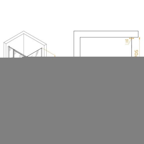 Душевой уголок RGW Passage 350807887-14 80х70 стекло прозрачное профиль черный без поддона - фото 2