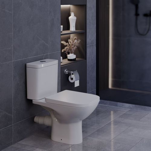 Унитаз напольный с бачком Taliente Elegia Vortex EG25065 белый с сиденьем микролифт безободковый душевой смыв - фото 3