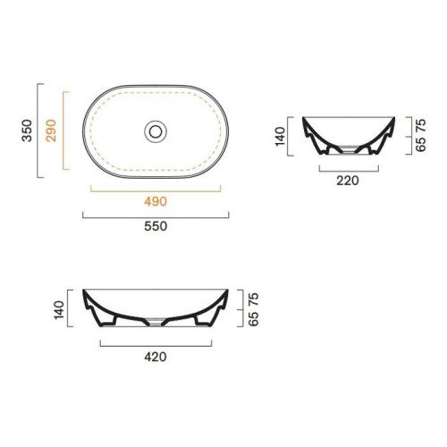 Раковина керамическая Catalano Sfera 524550021 60 см встраиваемая цвет белый без отверстий под смеситель - фото 2