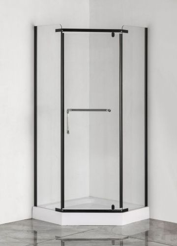 Душевой уголок Taliente TA-09093-1CB 90х90 стекло прозрачное профиль черный без поддона