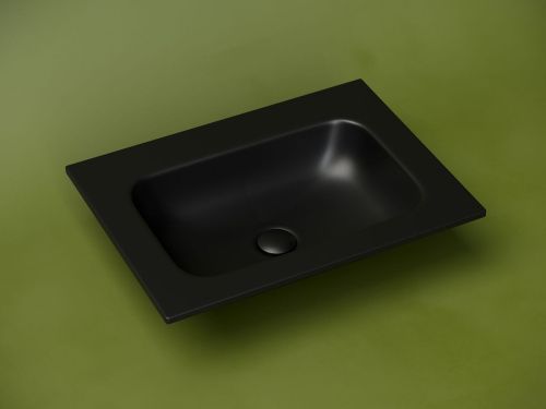 Раковина из сантехнического фарфора Ceramica Nova GRACE CN7011MBwx 60х50 накладная цвет черный без отверстий под смеситель - фото 2