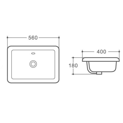 Раковина керамическая Art&Max AM6280 60х40 полувстраиваемая цвет белый - фото 2