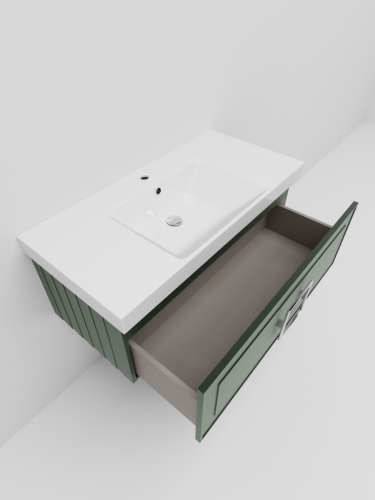 Тумба с раковиной La Fenice CUBO NFNC-01-CUB-G-100-1-100 100х50 подвесная цвет серый - фото 5
