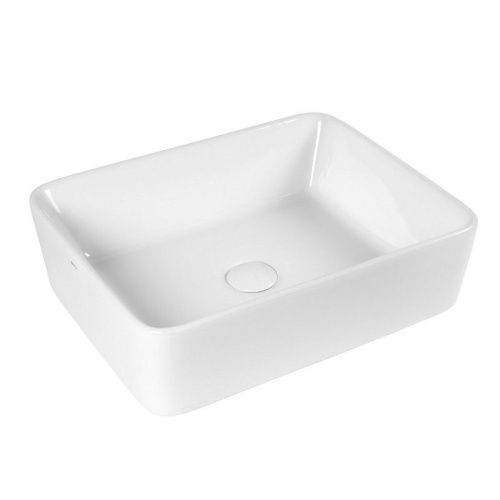 Раковина из сантехнического фарфора Bond Cube S54-480 50х40 накладная цвет белый без отверстий под смеситель