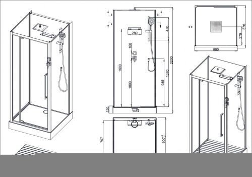 Душевая кабина Acquazzone Nikita 90SL 90х90 квадратная с крышей ориентация универсальная - фото 3