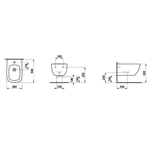 Биде подвесное Laufen Palomba 8.3080.1.000.304.1 цвет белый - фото 2