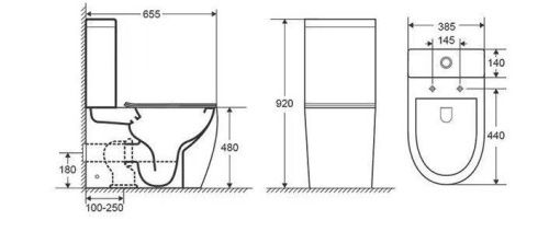 Унитаз напольный с бачком CeramaLux 1289А белый с сиденьем микролифт безободковый - фото 5