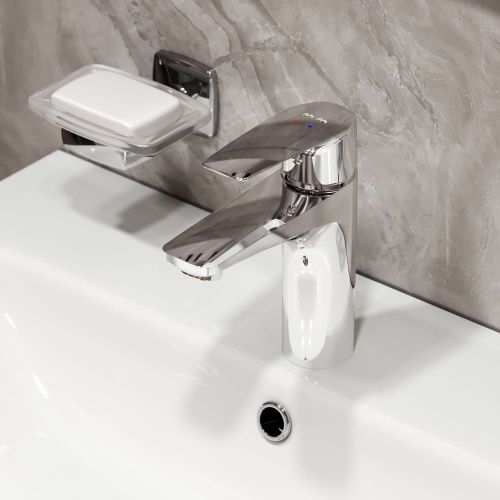 Комплект мебели: тумба с раковиной + смеситель + зеркало + аксессуары Am.Pm Gem S BK91GC 60х40 подвесной цвет коричневый - фото 4