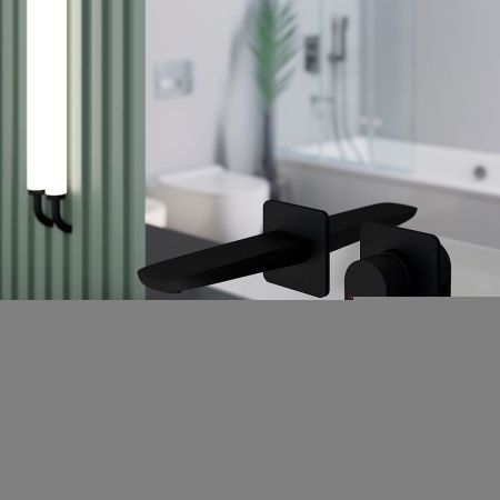 Смеситель для раковины Berges VENTAS 76008 встраиваемый в стену черный