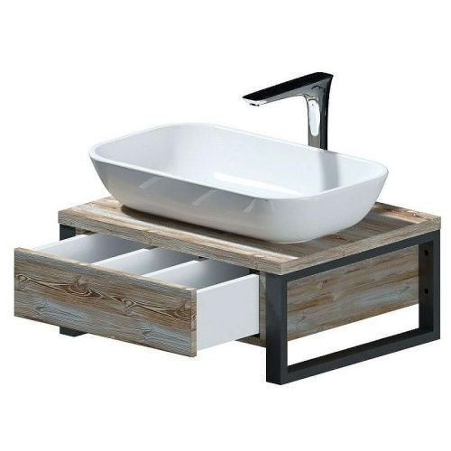 Тумба под раковину 1MarKa Grunge Loft Ц0000001579 60х50 подвесная цвет коричневый - фото 4