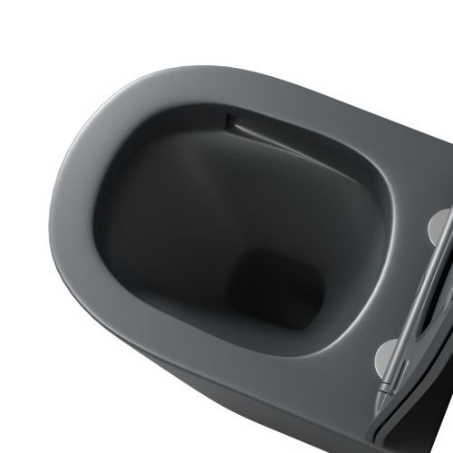 Унитаз подвесной Grossman Торнадо GR-4477GMSQ серый с сиденьем микролифт безободковый смыв торнадо - фото 4