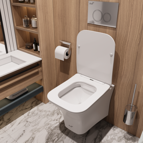 Унитаз подвесной Cerutti SPA CT9242 белый с сиденьем микролифт безободковый каскадный смыв - фото 2