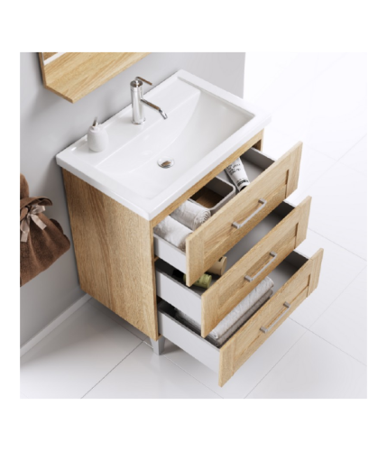 Тумба под раковину Aqwella Y FOS01083DS 80х50 напольная цвет коричневый - фото 3