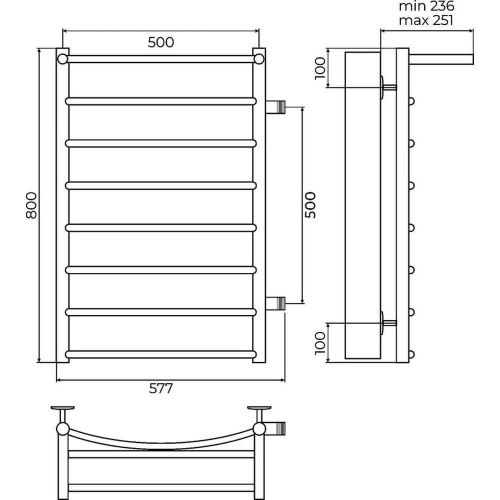 Полотенцесушитель водяной Terminus 4670078556769 60х80 хром - фото 3