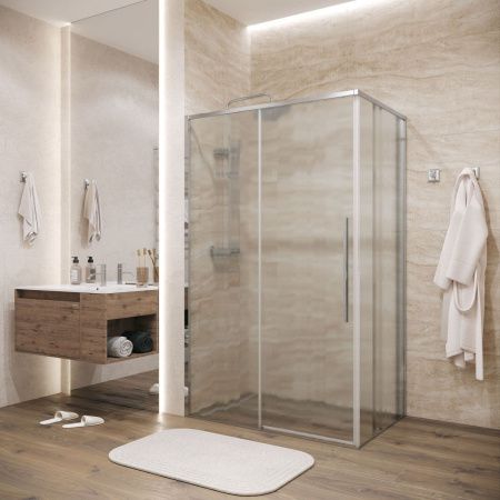 Душевой уголок Grossman Galaxy 120.K33.01.1380.10.02 130х80 стекло текстурное профиль хром без поддона