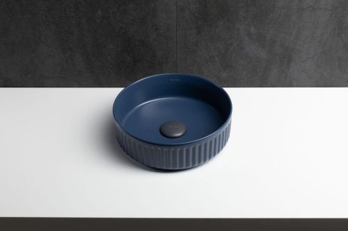 Раковина керамическая Allen Brau Fantasy 4.11032.ID 40х40 накладная цвет синий без отверстий под смеситель - фото 5