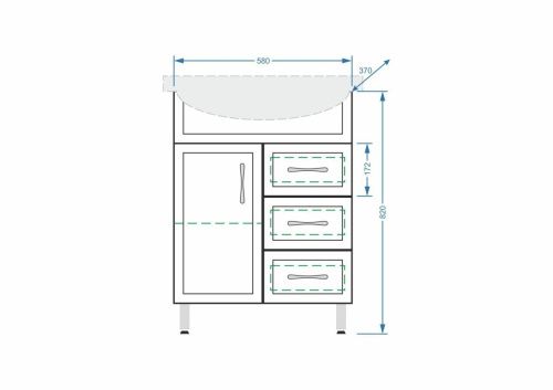 Тумба под раковину Stella Polar Концепт SP-00000755 60х40 напольная цвет белый - фото 2