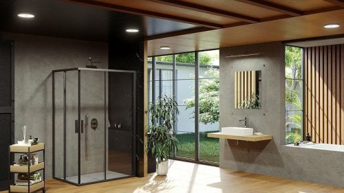 Душевая дверь Ravak Blix X1XM40300Z1 80х195 стекло прозрачное профиль черный - фото 3