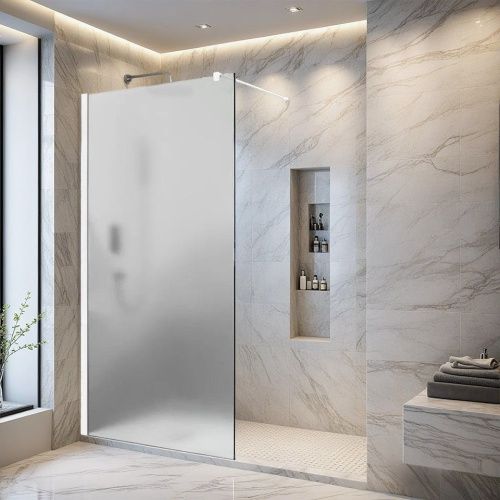 Душевая перегородка Parly T100F 100х190 стекло матовое профиль белый