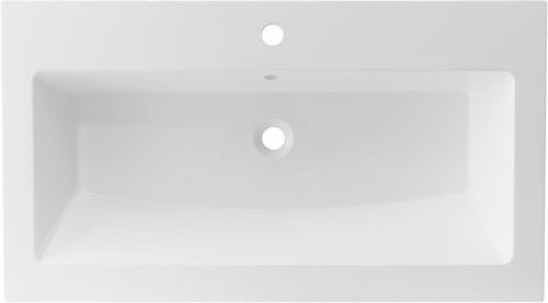 Раковина из искусственного камня Aquanet Электра НФ-00008412 90х50 полувстраиваемая цвет белый 1 отверстие под смеситель - фото 3