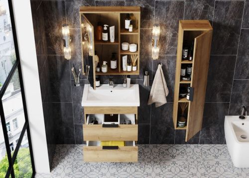 Тумба под раковину Onika Легран 107048 70х40 подвесная цвет коричневый - фото 5