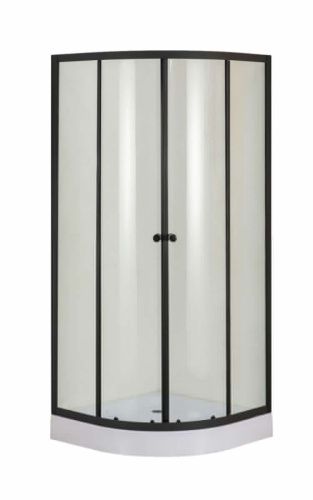 Душевой уголок Orange E01-090TB 90х90 стекло прозрачное профиль черный с поддоном