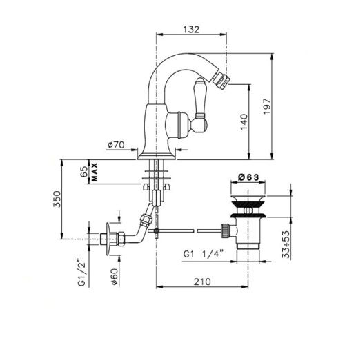 Смеситель Nicolazzi El Capitan 3455BZ75C на биде бронза - фото 2