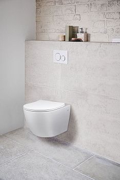 Унитаз подвесной Vincea Globo VT1-14 белый с сиденьем микролифт безободковый душевой смыв