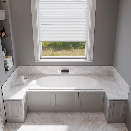 Ванна из искусственного камня Veconi STAMPO STMSLIM17075M 170х75 пристенная прямоугольная без ножек - фото 2