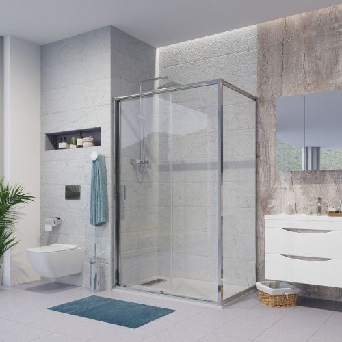 Душевой уголок Niagara Nova NG-62-11A-A70 110х70 стекло прозрачное профиль хром без поддона - фото 2