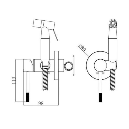 Гигиенический душ со смесителем Voda VSL01B черный - фото 3