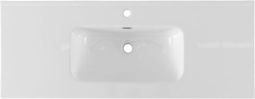 Раковина керамическая Aquanet Flat 00254366 120х50 полувстраиваемая цвет белый 1 отверстие под смеситель - фото 3