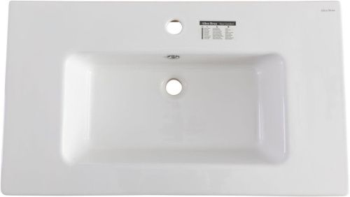 Раковина керамическая Allen Brau Fantasy 4.11012.20 80х50 полувстраиваемая цвет белый 1 отверстие под смеситель - фото 3