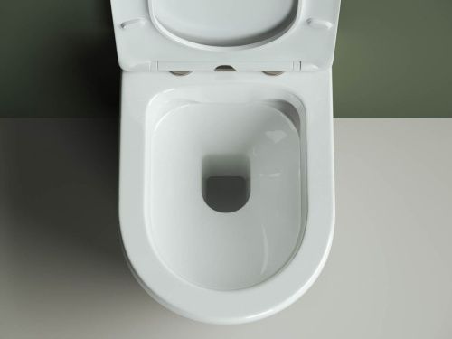 Унитаз подвесной Ceramica Nova HIGHLIGHT CN1804 белый с сиденьем микролифт безободковый душевой смыв - фото 5