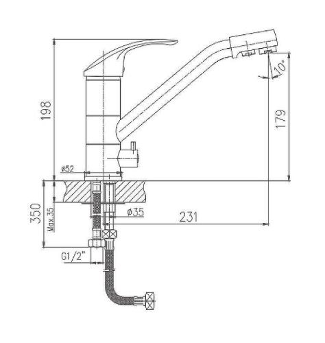 Смеситель для кухни Haiba HB21 HB4321 на мойку хром - фото 2